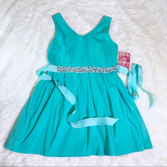 Emerald Sundae Dress Aline skater teal size Large - Picture 1 of 7